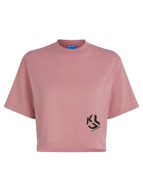 T-shirt donna rosa in cotone Karl Lagerfeld jeans | A2W170761OQ